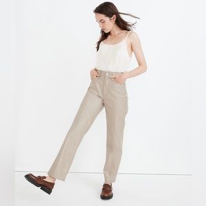 Madewell The Perfect Vintage Straight Jean: Faux Leather Edition 29 NWT